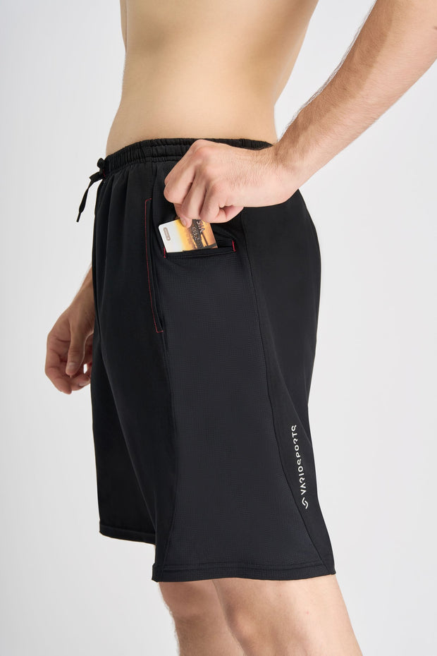 Variosports Lieblingslaufhose für Männer 2in1 Shorts mit Handytasche, Tights um Laufen