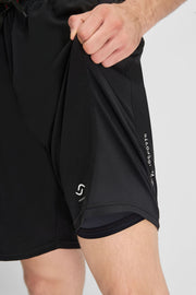 Variosports Lieblingslaufhose für Männer 2in1 Shorts mit Handytasche, Tights um Laufen