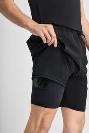 Variosports Lieblingslaufhose für Männer 2in1 Shorts mit Handytasche, Tights um Laufen