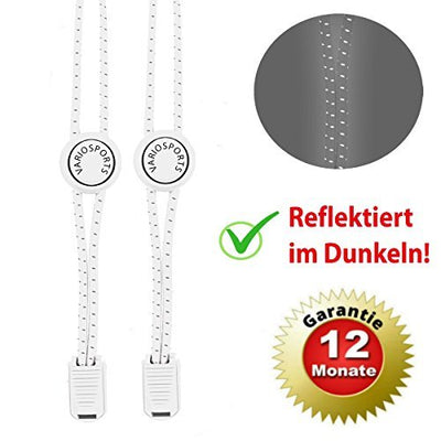 Schnellschnürsystem | Schnürsenkel | schleifenlose Schnürsenkel elastisch variosports Weiß